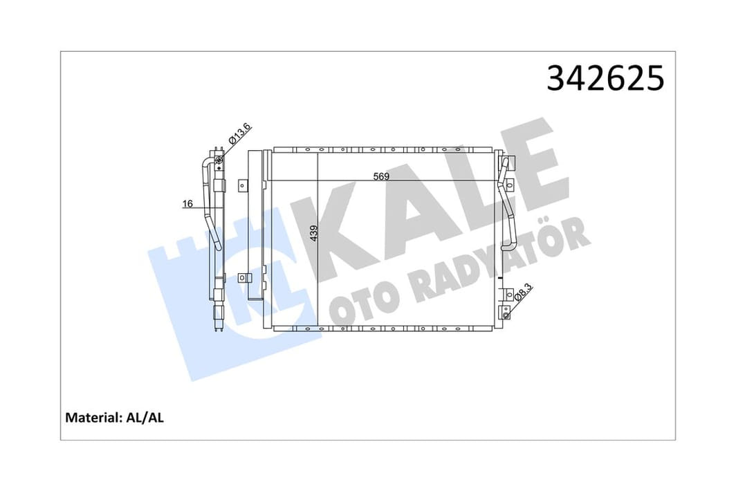 Радиатор кондиционера Kia SorentoI Condenser (342625) KALE OTO RADYATOR